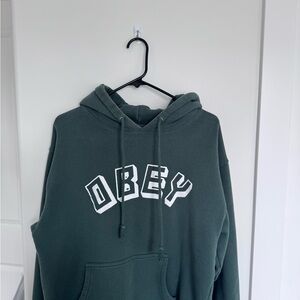 Obey Green Hoodie with White Logo